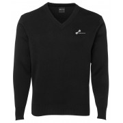 Adults Knitted Jumper (Black) with white logo